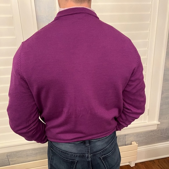 Bonobos Merino Wool Purple V-Neck Sweater - Picture 2 of 4